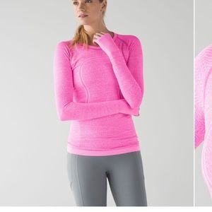 Lululemon Swiftly Tech Long Sleeve Crew Pink Heathered Raspberry Glo Light 2